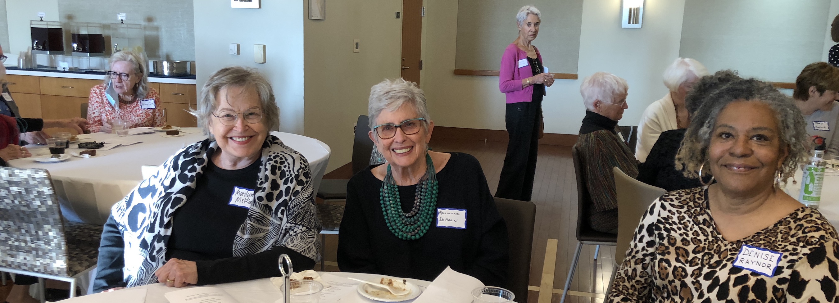 Three women at the 20th anniversary dinner